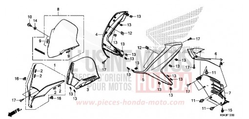 FRONT COVER/METER VISOR NSS300AD de 2013